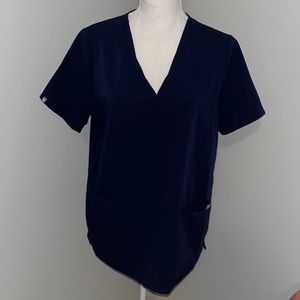 Figs size medium dark navy scrub top